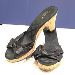 Coach Karen Black Bow Sandals